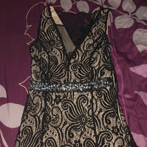 Long black lace dress